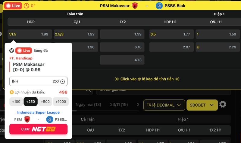 Cách tính tiền bằng tỷ lệ kèo Decimal dễ hiểu nhất